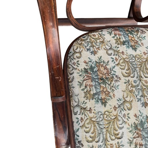 アンティーク ゴブラン織り ロッキングチェア 花柄 木製椅子