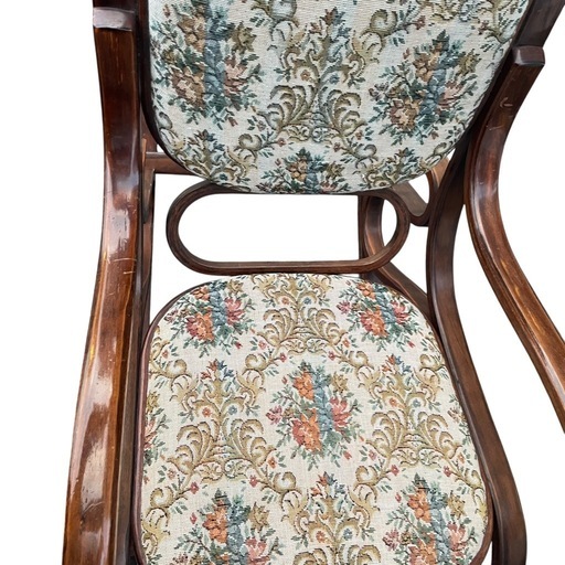 アンティーク ゴブラン織り ロッキングチェア 花柄 木製椅子