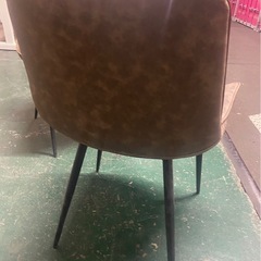高級ダイニングチェア訳ありまとめ売り★PUレザーチェア5台　ヴィンテージ風チェアの画像