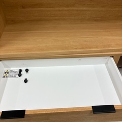 ニトリ3枚扉レンジボード　引き出し付きナチュラル【トレファク堺福田店】の画像