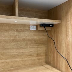 ニトリ3枚扉レンジボード　引き出し付きナチュラル【トレファク堺福田店】の画像