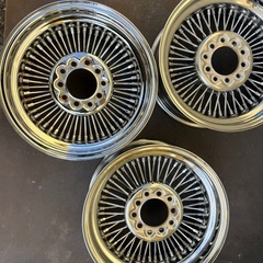 ワイヤーホイール 3本 中古 カスタム用 ドレスアップ ※詳細不明の画像