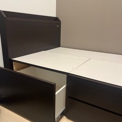 収納付きシングルベッド（ニトリ製）の画像