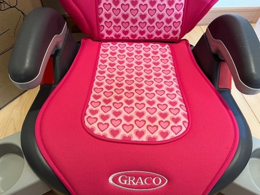 少々汚れあり】グレコ ジュニアシート ハート柄ピンク (華鈴) 伊那市の