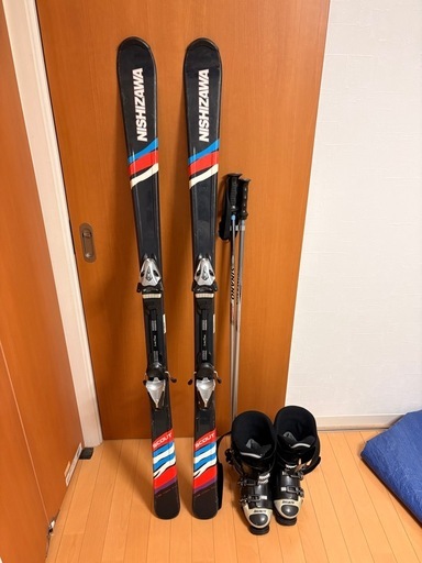 スキー 160cm, ブーツ26.5-27.0cm ,ストック