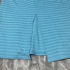 ロングスカート マキシ丈スカート グリーン系 ワッフル生地の画像