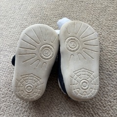 ダークブルー ストライプ ベビーシューズ12㎝の画像