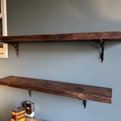 【味のある棚板】2枚　集成材　天然木　ビンテージ　ハンドメイドの画像