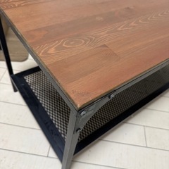 IKEA ローテーブル 木目調 下段収納あり 使用感あり  の画像