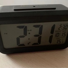 デジタル目覚まし時計 温度計 湿度計 カレンダー機能付き ブラックの画像