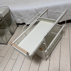 キッチン用 スライド式収納ラック（木製取っ手付き・ほぼ新品）の画像