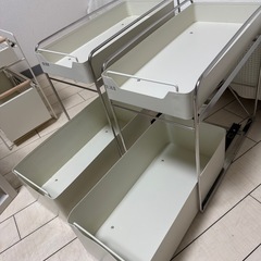 キッチン用 スライドレール付き収納ラック 2個セット／同サイズの画像
