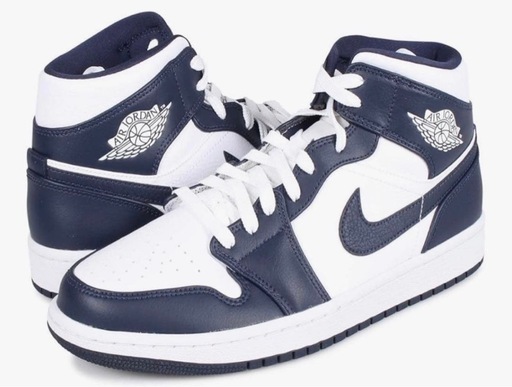新品未開封　　AIR JORDAN 1 MID HYPER  スニーカー ブルー 554724-077 [並行輸入品]