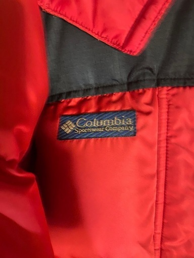 90s Columbia コロンビア ダウンジャケット L レッド フード脱着 Columbia コロンビア 90s ダウンジャケット L レッド ヌフード脱着