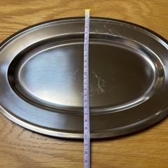 ステンレススチール 楕円形プレート2枚セットの画像