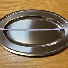 ステンレススチール 楕円形プレート2枚セットの画像