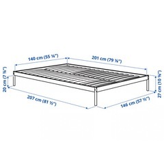 IKEA VEVELSTAD ベベルスタード ベッドフレーム ホワイト 140x200cmの画像