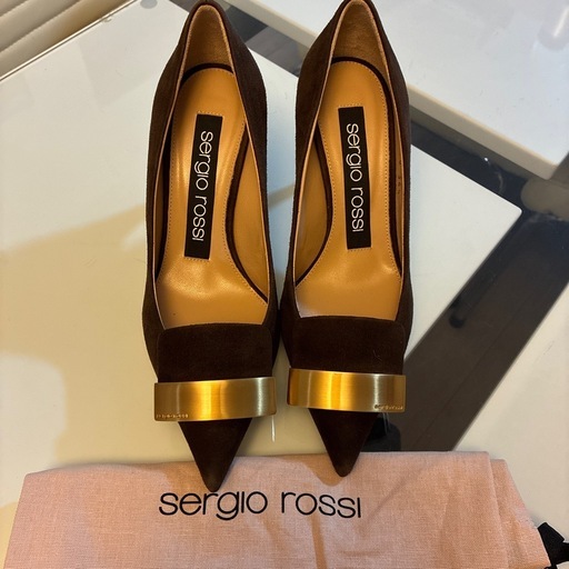Sergio Rossisr1ダークブラウン ゴールド34 1/2 (ドン子) 友部の靴