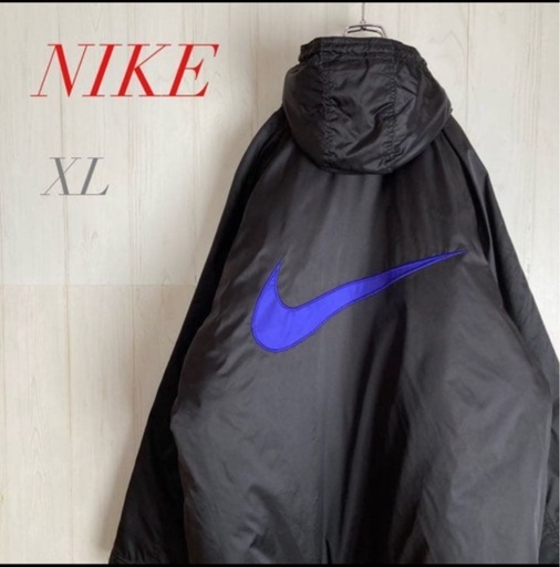 90s 白タグ NIKE ナイキ ベンチコート XLサイズ 古着 刺繍ロゴ