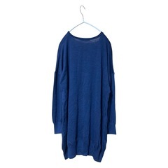 chocol raffine robe Vネック シルク混 ニット チュニック ネイビー フリーの画像