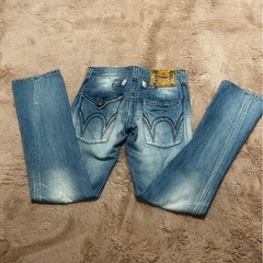 【超希少】エドウィンブルートリップ　リネンブーツカットダメージ加工デニムパンツの画像