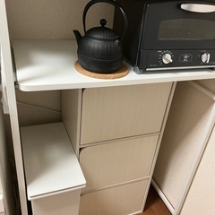 キッチンラック レンジ台 ゴミ箱 収納　80㎝幅の画像