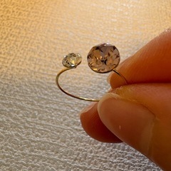 指輪 リング フリーサイズ ストーン ゴールドの画像