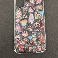 【新品】iPhone17ケース ラブブ(LABUBU)風 レジンコーティング つやつやの画像