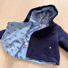 ベビー服 フード付きジャケット コート ネイビーの画像