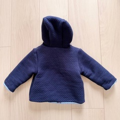 ベビー服 フード付きジャケット コート ネイビーの画像