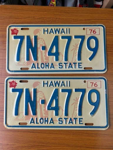 ハワイ州ヴィンテージナンバープレート(1976年代) (株式会社SAJI) 白井