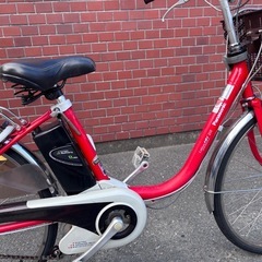 Panasonic電動アシスト自転車 赤シティタイプの画像