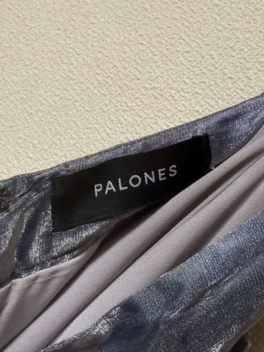 日本未発売　PALONES インポート　オーロラ　フレア　アシンメトリー　スカート　リボン　シフォン　ブルー　オーガンジー　ロング