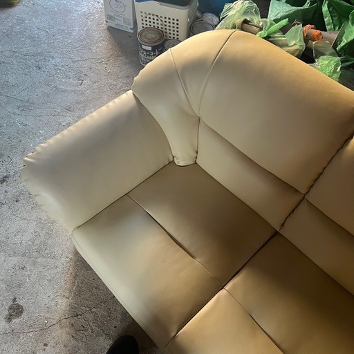 中古品レザー2人掛けソファー約73.34.139.82cm (売買屋.com) 白石の