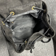 レトロ フラップ リュック ブラック スウェード調 ユニセックス 90s Y2Kの画像