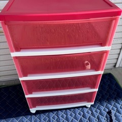 クリアケース4段(レッド)２点セットの画像