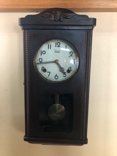 振り子時計 ② ジャンク 昭和レトロ ゼンマイ式 アンティーク
