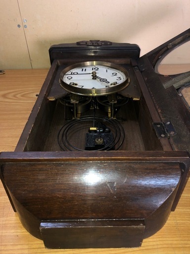 振り子時計 ② ジャンク 昭和レトロ ゼンマイ式 アンティーク