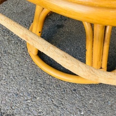 ラタンチェア　2脚セット　360℃回転椅子　籐　ラタン家具　クッション付き　の画像