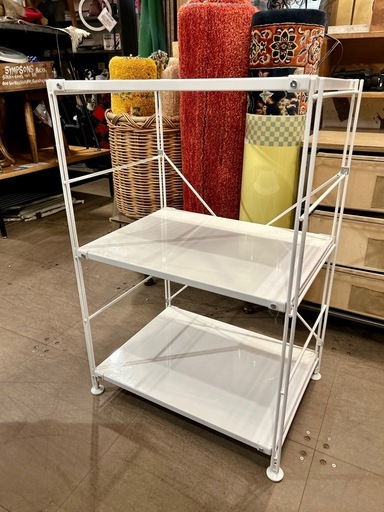 《売約済》無印 無印良品 MUJI スチール ユニットシェルフ シェルフ 棚 ラック オープンシェルフ 花台 コーナーラック シンプル muji 検　ライトグレー　グレー