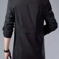 メンズシングルジャケットシンプルお洒落ミドル丈便利ポケット付きレギュラーの画像