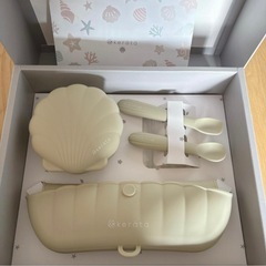 【新品・未使用】ケラッタ ベビー食器 4点セット グリーン くすみカラー 可愛いの画像