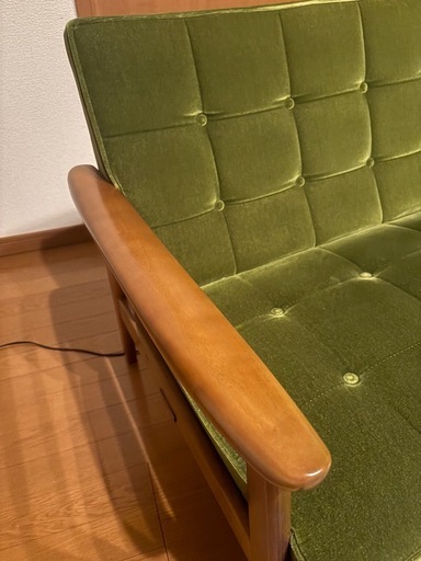 カリモク60 Kチェア２シーター　モケットグリーン
