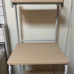 キャスター付き 収納ラック（コンセント2口・スライド棚）の画像