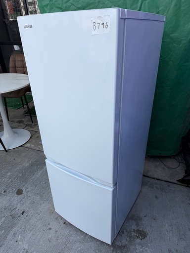NO B796?福岡市内配送設置無料✨?東芝 冷蔵庫 幅47.9㎝ 153L GR-W15BS(W) 2ドア 自動霜取り 右開きタイプ ひとり暮らし 省スペース コンパクト 耐熱天板 2024年モデル セミマットホワイト