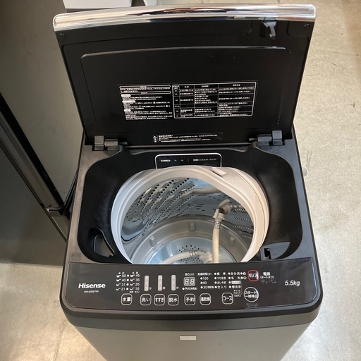 イ2601-606 Hisense 洗濯機 HW-G55E7KK 2020年製 5.5kg 動作確認済み キズ汚れ有り
