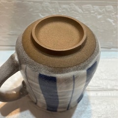 美濃焼 青白ストライプ 陶器　コーヒーカップの画像