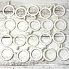 【20個セット】カーテンリング 白 つっぱり棒用  内径24mmの画像
