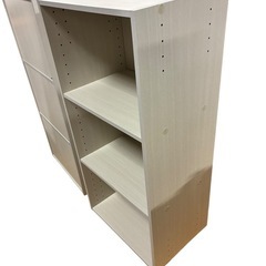 木目調 カラーボックス 3段 可動棚タイプの画像