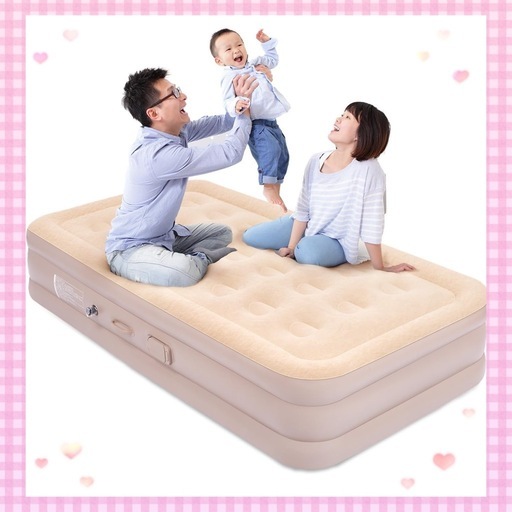エアーベッド 電動エアーマット 自動膨張 電動エアーポンプ内蔵 枕付き 耐荷重200kg エアーマットレス 空気ベッド キャンプマット 家庭用 来客用 寝袋 アウトドア 車中泊 災害 防災グッズ 簡易ベッド 厚手 約40cm厚さ 折りたたみ式 超軽量 コンパクト 防水 防潮 通気性 快適性 持ち運び便利 簡単収納 収納袋付き シングル